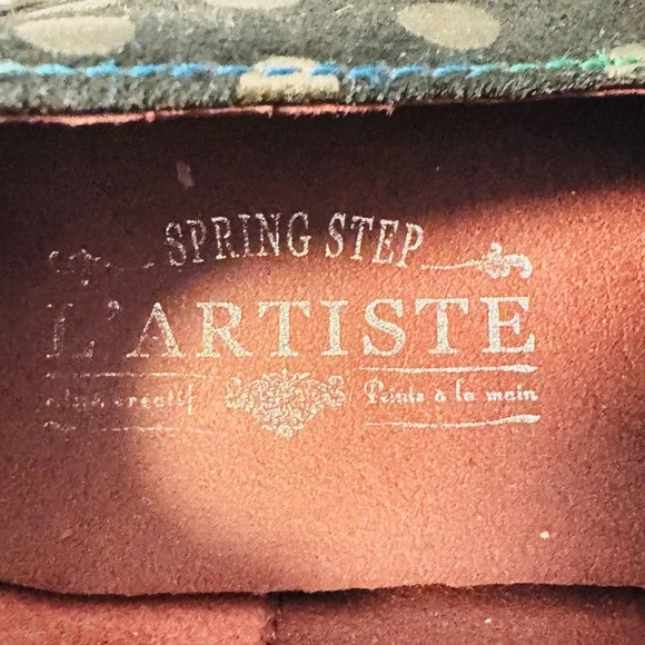 L'Artiste Shoes Womens 38 US 7.5 8 Black Gold Polka Dot Loafers Tassel Heels - Picture 11 of 13